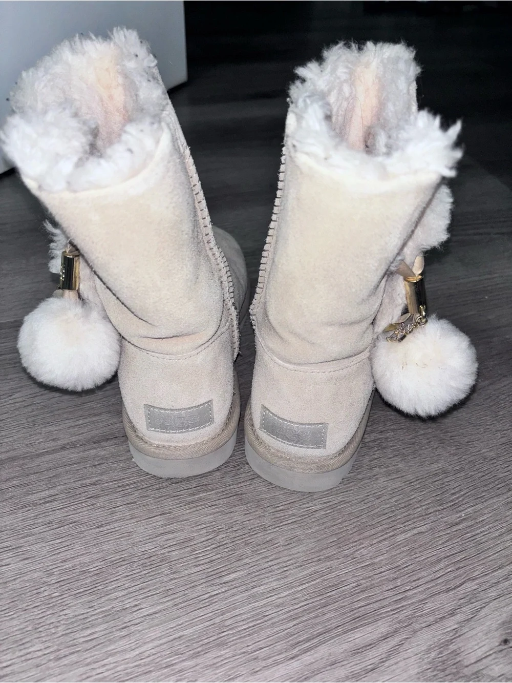 Women's UGGs Cream Boots with pendant detail